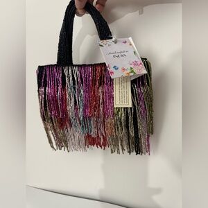 Colorful viral Beaded Fringe Mini Bag